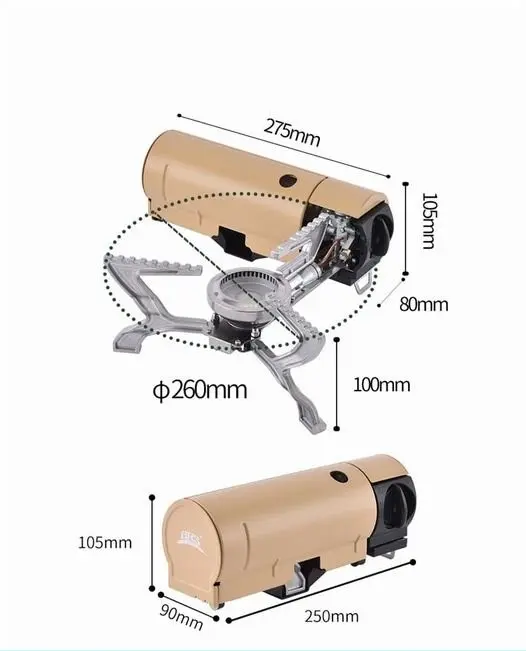 Bếp Gas Camping Stove mini gấp gọn, tiện ích dùng đi cắm trại kèm túi đựng 6
