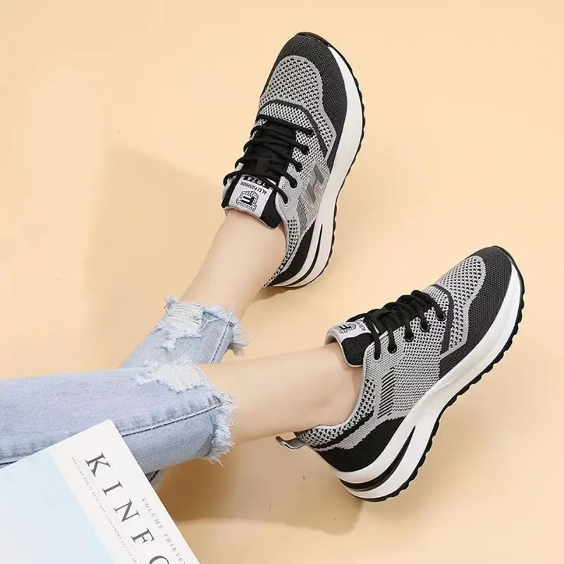 Giày Nữ, Giày Thể Thao, Dễ Phối Đồ Giày Chạy Bộ, Hàng Thật, Thường Ngày Và Nhẹ, Đế Mềm Và Chống Mài Mòn, Khối Màu, Khử Mùi, Phổ Biến 6