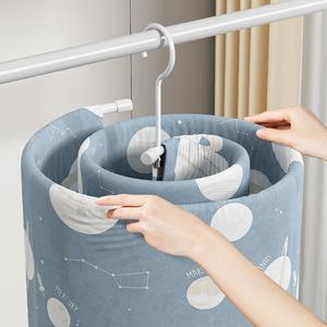 布団シーツ用 ベランダ対応 スパイラル干し器 布団干し神器 スパイラル型洗濯ハンガー 円形折りたたみ式 スペース節約 便利グッズ