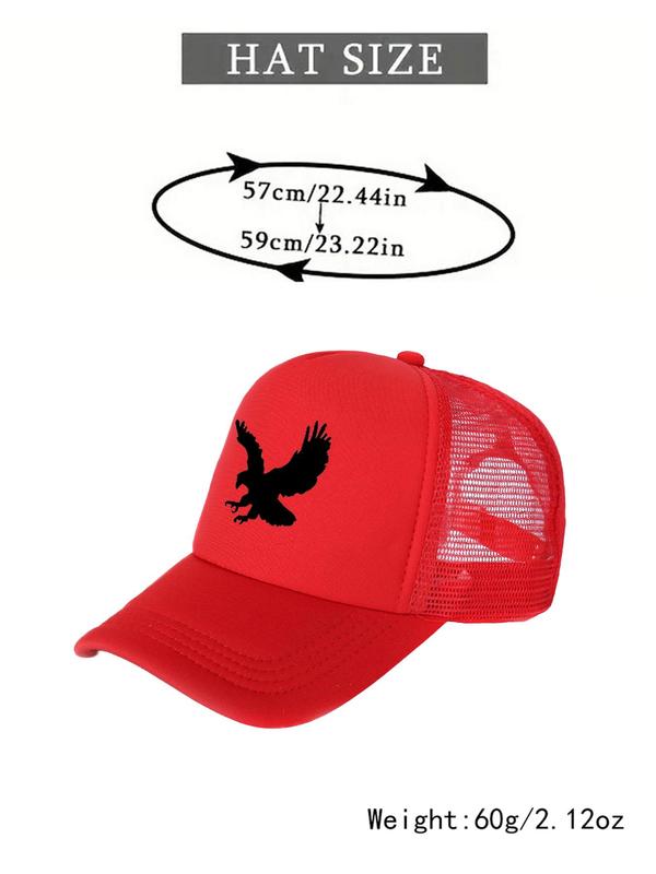 Eagle Wings Pattern Baseball Cap, Casual Outdoor Sports Hat for Men & Women, Adjustable Sun Protection Golf Hat for Daily Wear, Red Hat 1
