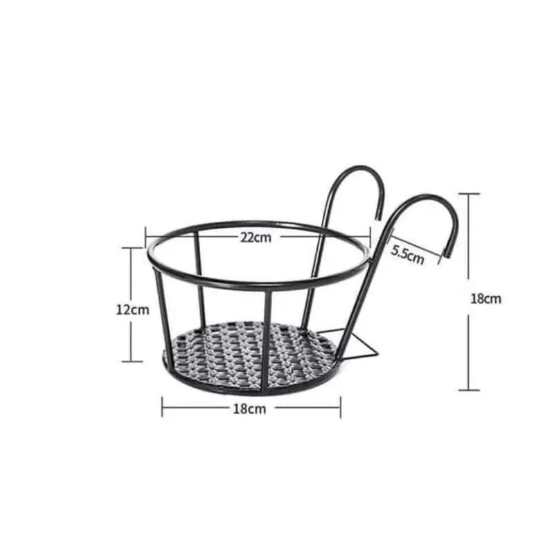 Giá sắt treo chậu cây, giỏ sắt, móc treo ban công để chậu hoa trang trí ngoài trời, sơn tĩnh điện 6
