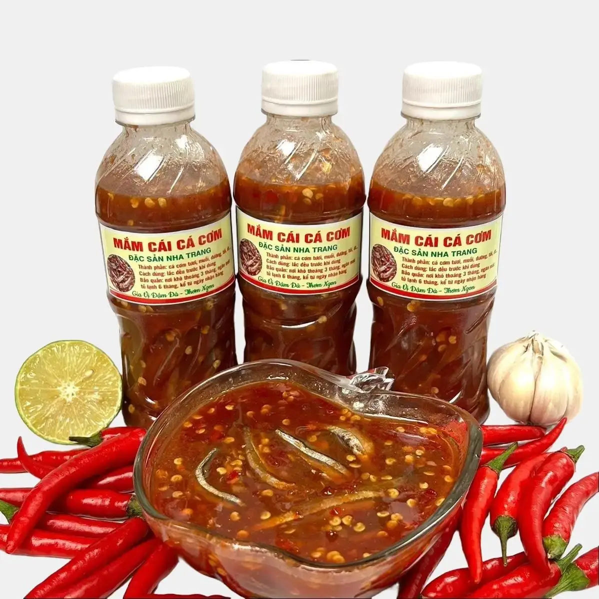 Combo 3 Chai Mắm Cái Cá Cơm (Đặc sản Nha Trang - Khánh Hòa) Không Chua, Cay Ít, Nước Sốt Gia Vị Đậm Đà, Food.