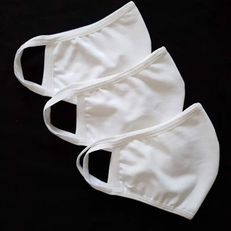 Sét 10 cái Khẩu trang vải màu trắng cotton 2 lớp, mềm mịn thoáng mát,thấm hút mồ hôi Phụ Kiện Accessories Women Che Mặt 7