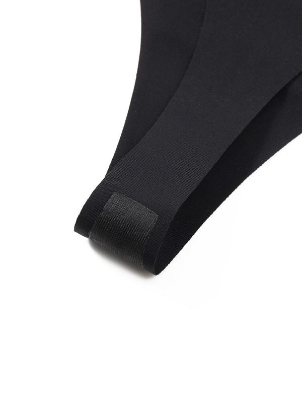 Women's 5pcs Solid Drop Waist Thong, Casual Comfortable Breathable Panty for Daily Wear, Ladies Underwear for All Seasons 5