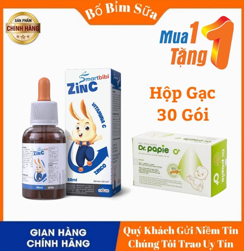 Smartbibi ZinC Bổ Sung Kẽm Hữu Cơ Và Vitamin C Cho Bé Thiếu Kẽm Hộp 30ml Hàng Chính Hãng Vitamin Men Vi Sinh