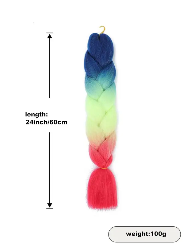 24 Inch Long Straight Synthetic Braided Hair Extension, Ombre Hair Braids Extensions, Synthetic Extensions & Pieces for Women 1