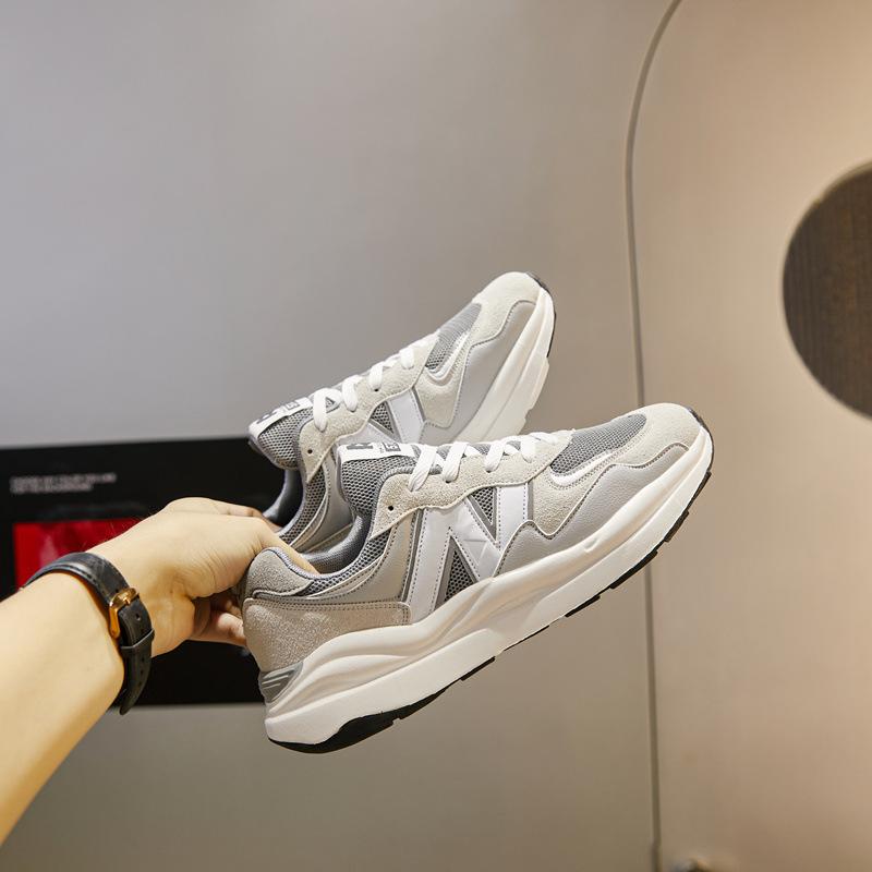 NEW BZEUKK Dad Shoes Cổ Điển Lưới Thoáng Khí, Giày Xu Hướng Trung Quốc Thích Hợp Cho Mùa Lò Xo Và Mùa Thu, Đế Dày, Tăng Chiều Cao, Giày Chạy Bộ, Giày Đôi, M5740