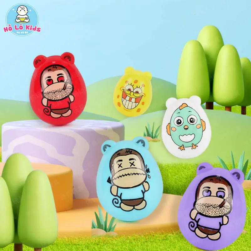 Set 10 Lật đật BÉO mini đồ chơi cho bé phát triển tư duy, trí tuệ ngộ nghĩnh Hồ Lô Kids 0