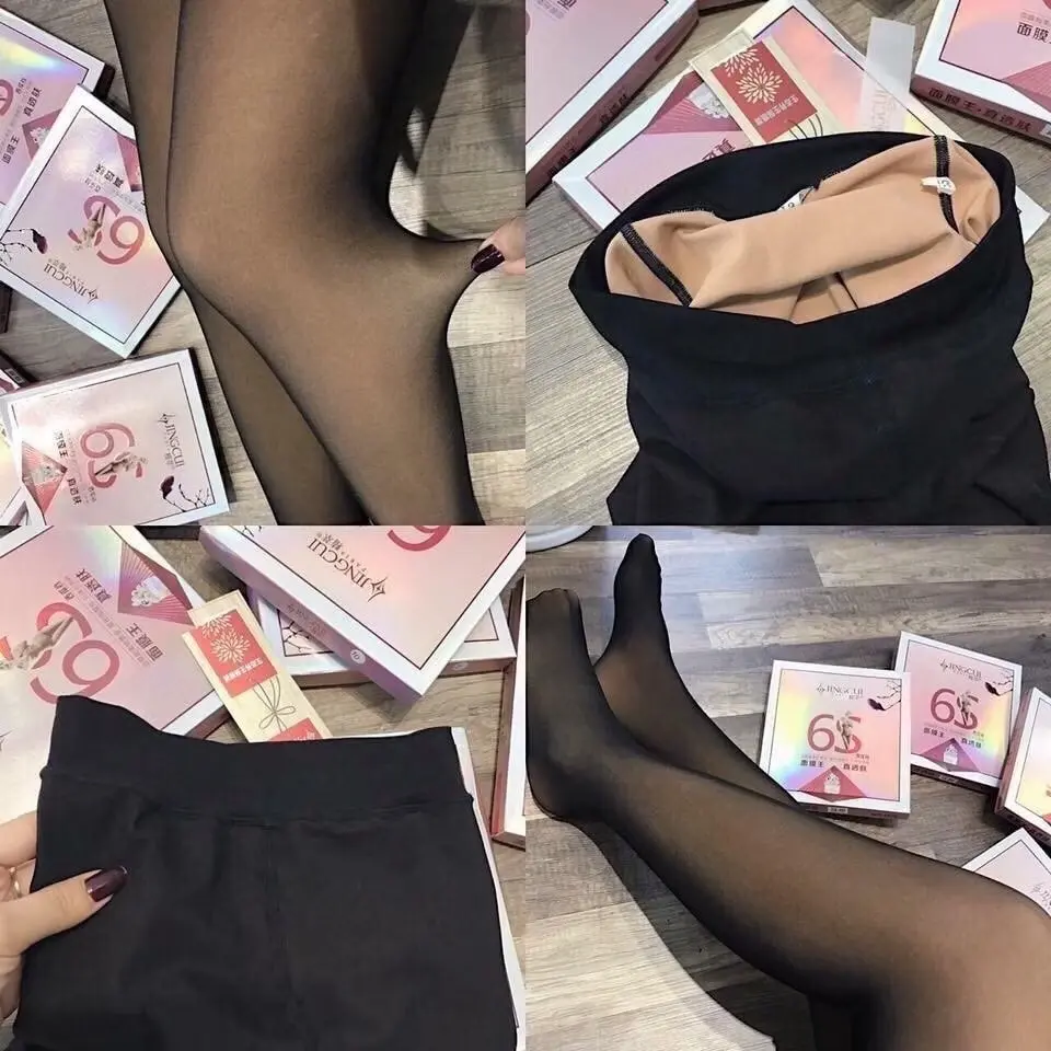 Quần tất 3D 6S lót nỉ cả bàn giữ ấm mùa đông Nữ Women