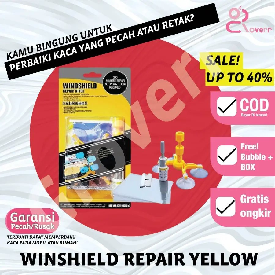 Obat Lem Kaca Mobil Hp LCD Retak Windshield Glass Repair Kit Sealent Perawatan Mobil Anti Pecah