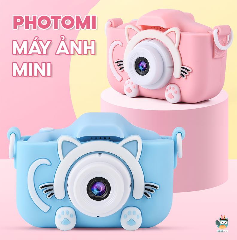 Đồ Chơi Máy ảnh mini Photomi cho bé đồ chơi chụp ảnh có kèm dây sạc thẻ nhớ 32G và 1 USB