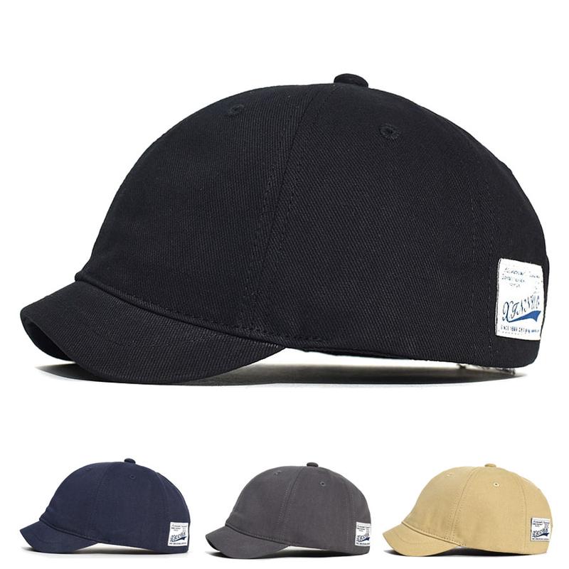 Short Brim Cotton Baseball Cap Men Women Casual Vintage Dad Hat ...