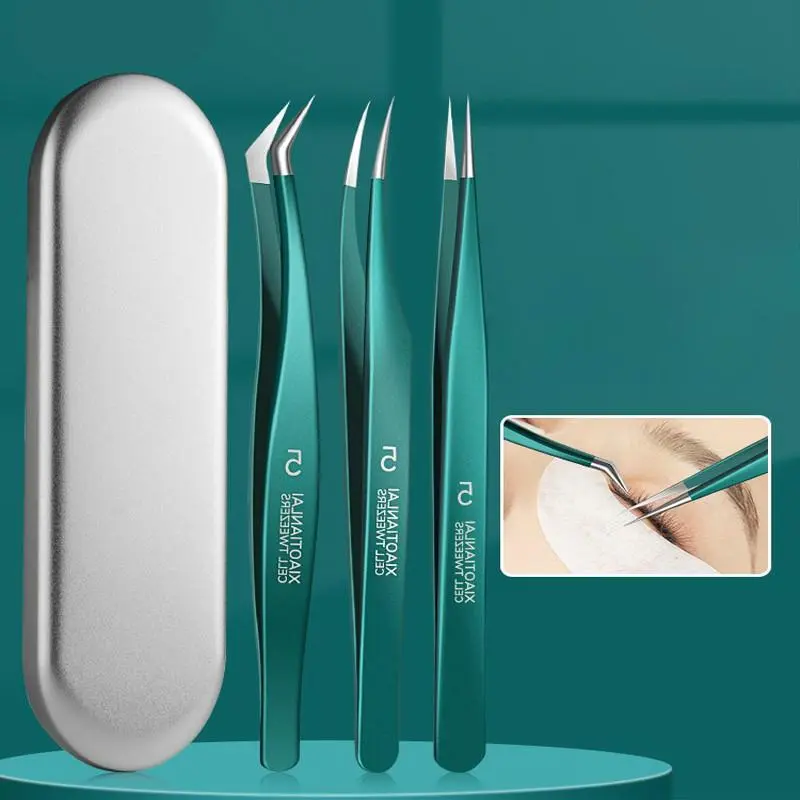 3pcs Eyelash Extension Tweezers Set, High Precision Tweezers, Professional Eye Lash Makeup Tool For Women 2