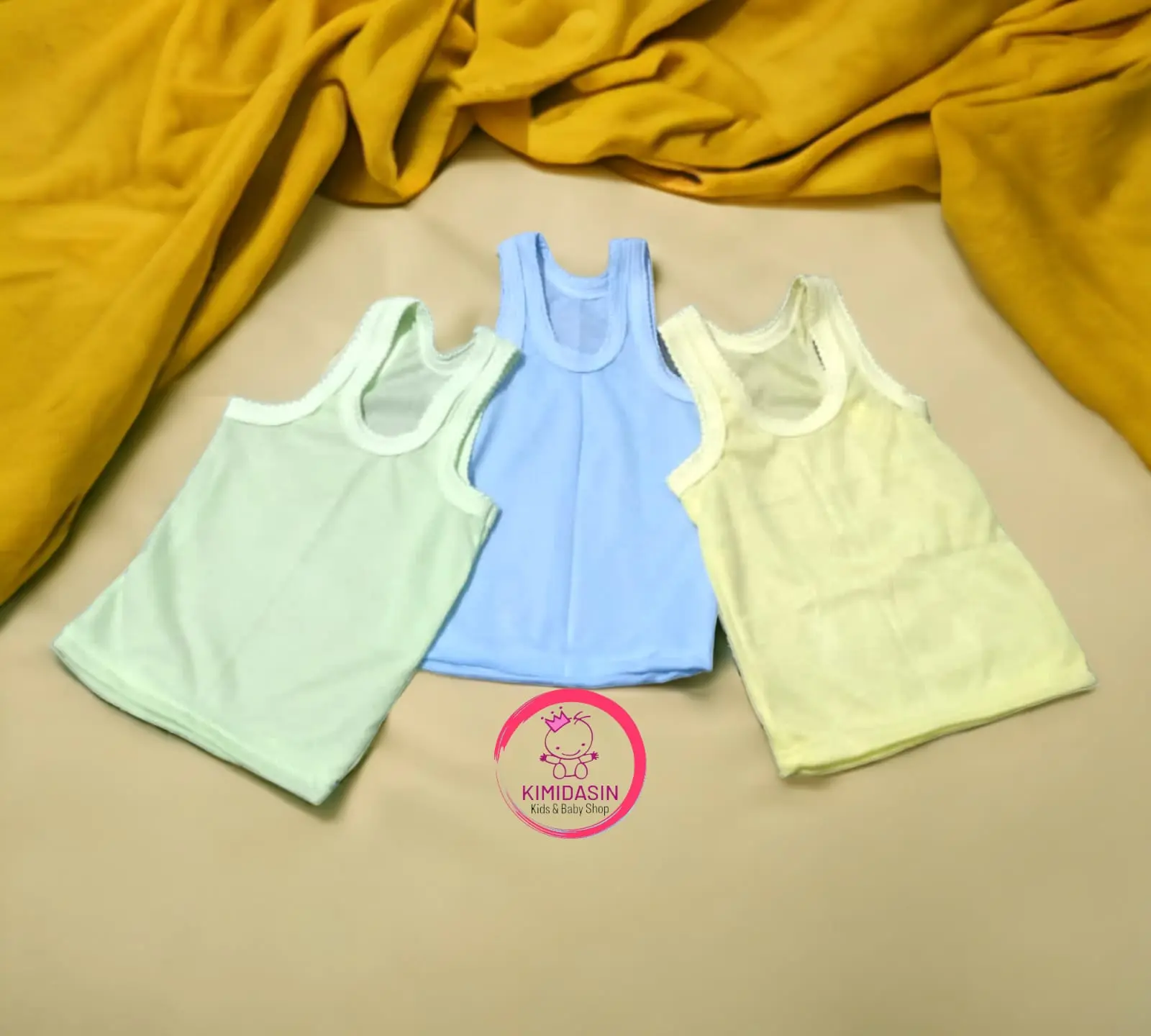 Singlet / Kaos Dalam Bayi (1Set / 3 Warna /3pcs) S, M,L, XL Kids