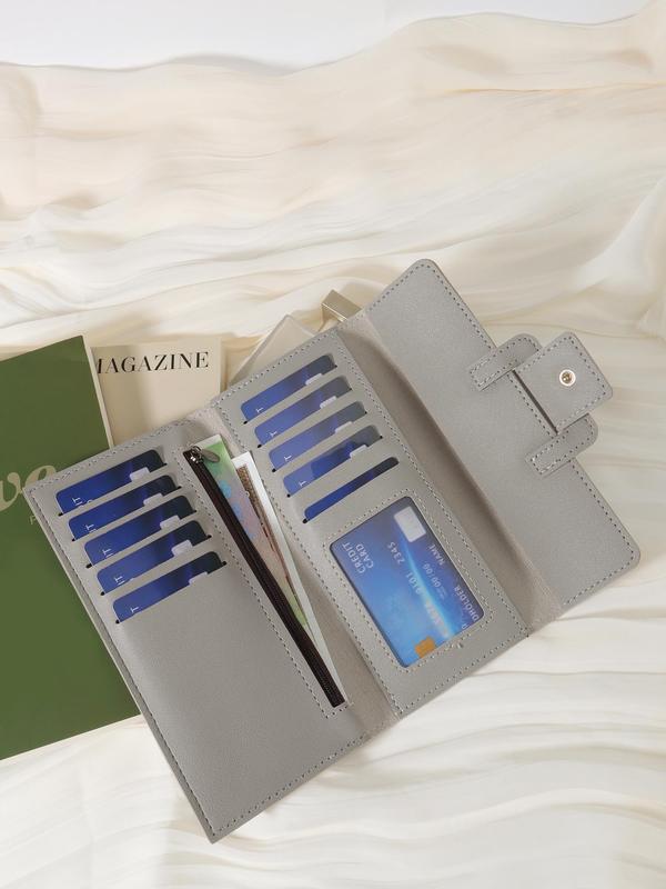 Women's Elegant Minimalist Envelope Trifold Wallet, Trendy Vintage Long Wallet, All-match Card Holder with Card Slots for Daily Use 5