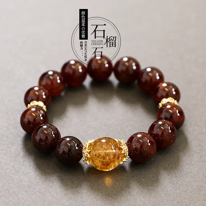 Natural Bovine Blood Red Garnet Crystal Bracelet exudes an air of luxury, attracting wealth and bringing good luck.