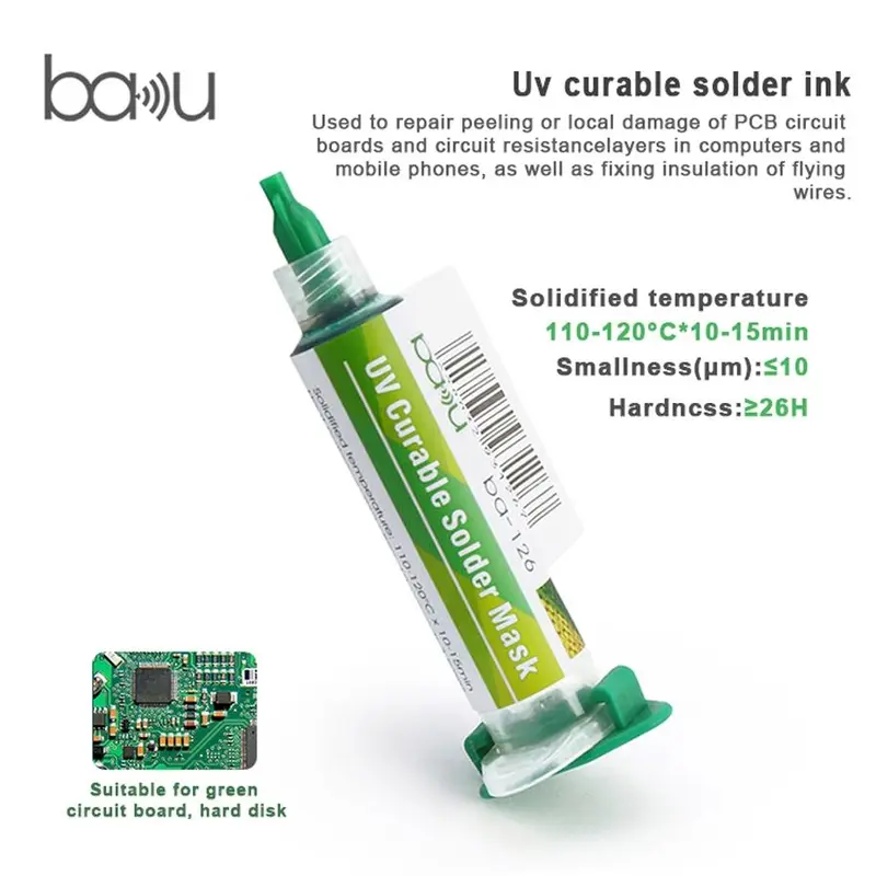 UV Cured Green Solder Mask Resin, UV Curable Solder Mask Resin, Welding Accessories for Electronics Repair 3