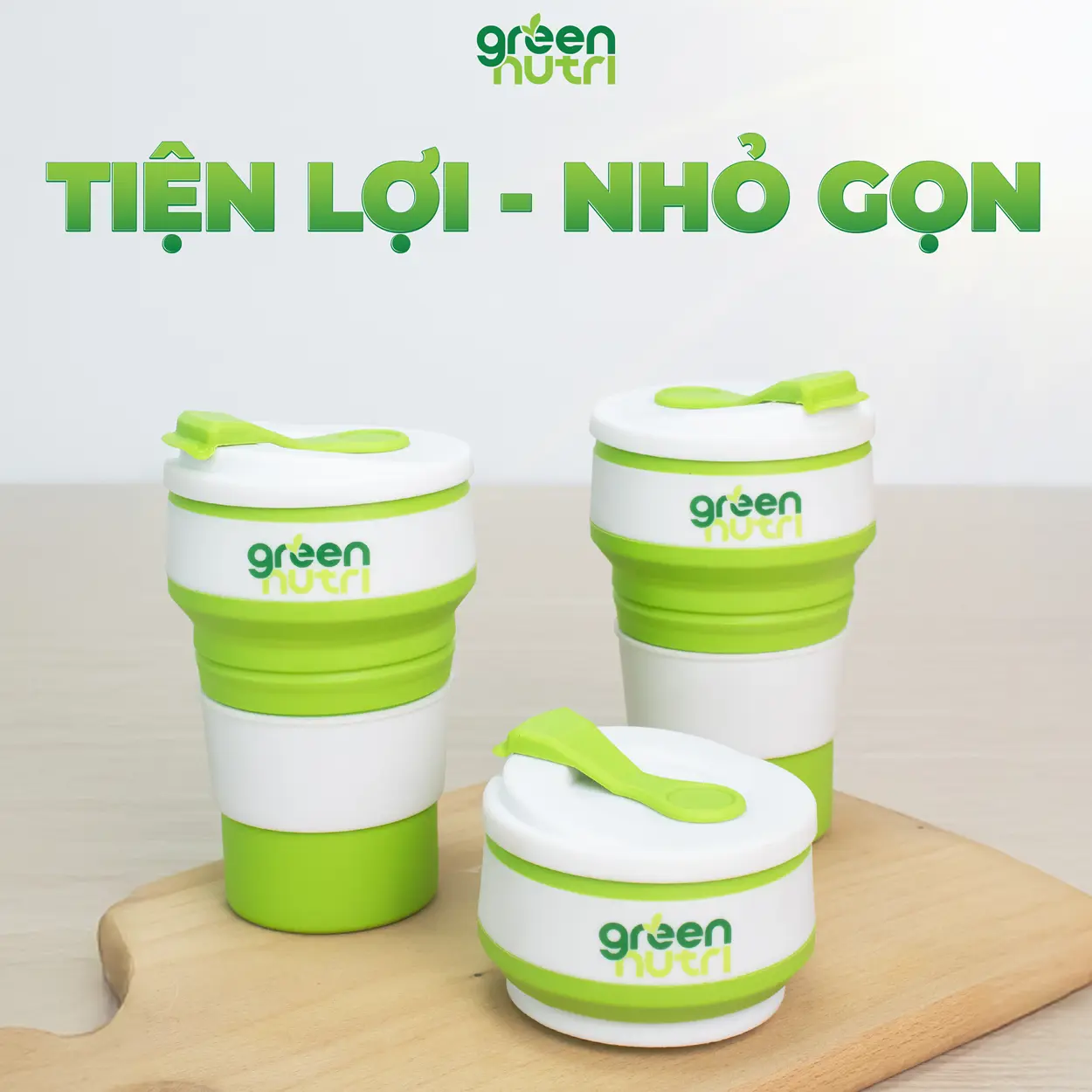Ly gấp gọn tiện lợi đa năng Green Nutri 350ml