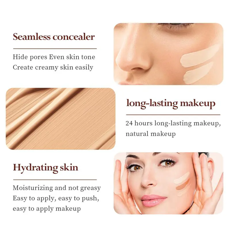 Long-lasting Moisturizing Foundation, Lightweight Concealer Foundation for Women & Girls 6