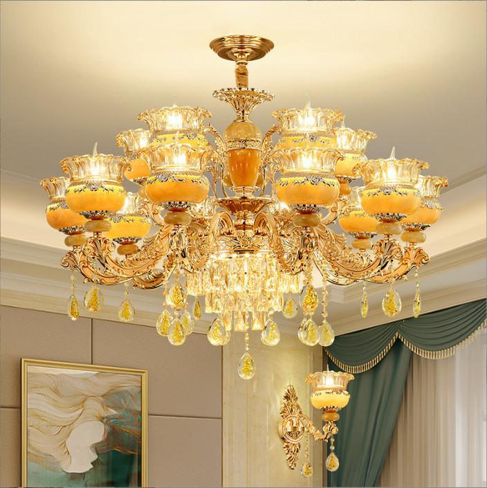 Đèn Chùm 15 Tay Chao Đúc Đáy Pha Lê MS-KIMCO Chao Đúc, Tay Đúc Đường Kính 95cm Trang Trí Phòng Khách, Nhà Hàng, Quán CaFe, Karaoke[ BẢO HÀNH 10 NĂM] 0