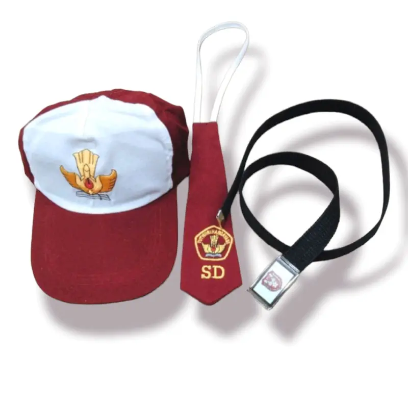 ( COD ) PAKET 3 IN 1 TOPI DASI IKAT PINGGANG SEKOLAH SD, TOPI MERAH PUTIH , DASI SD , TOPI SD , IKAT PINGGANG SD MURAH BAYAR DITEMPAT Putri 2