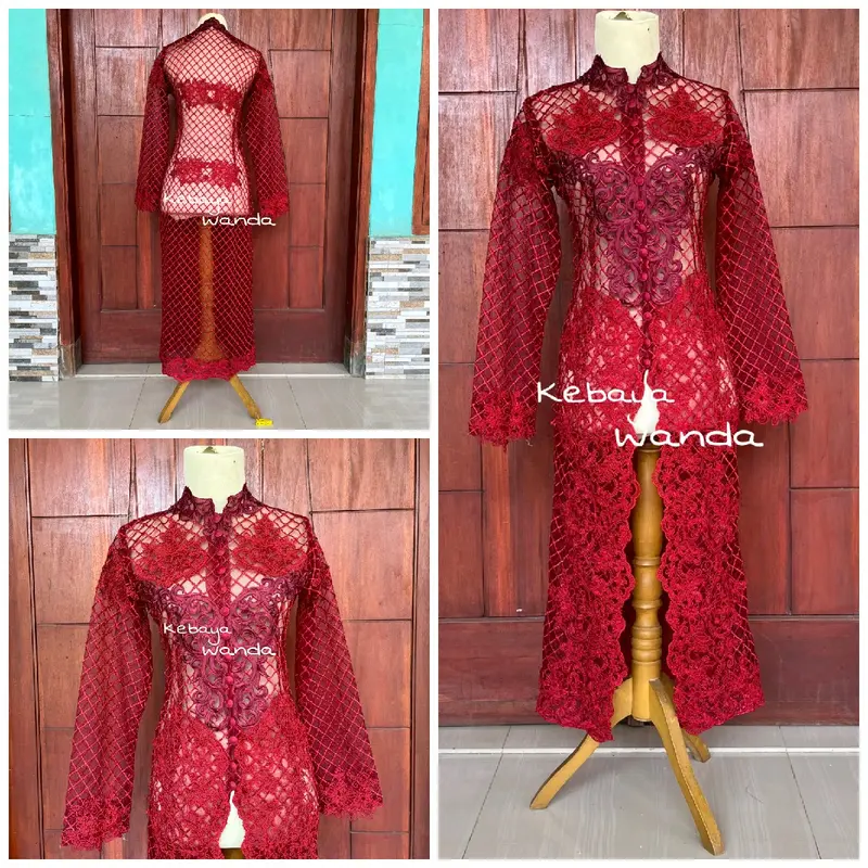 Ready Kebaya Akad Kotak Tanpa Payet / Kebaya Ibu Besan / Gaun Pengantin 3