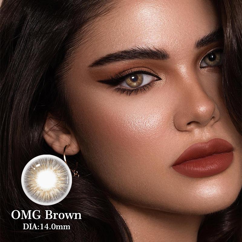 Beautylens OMG Brown Cokelat Eye Contact Lens Eye Minus 0.00 s/d -8.00 Beauty Lens Softlens Lensa Berwarna Ukuran 14.0mm Warna Natural AKL - Soflen