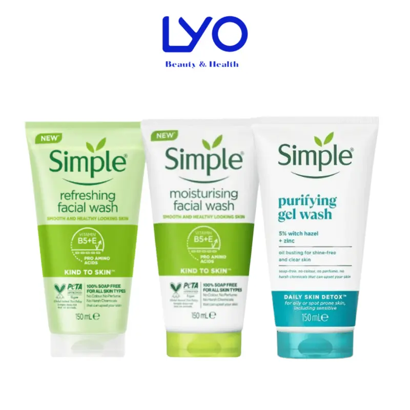 Sữa rửa mặt Simple Kind to Skin Wash Gel 150ml 0