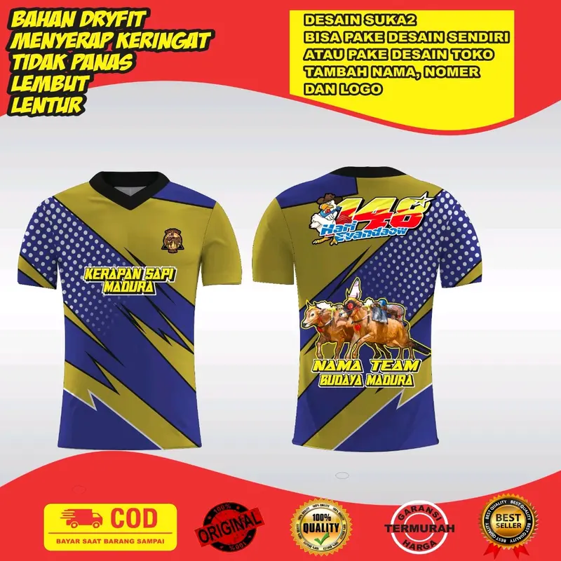 jersey kaos kerapan sapi madura desain bebas suka suka 6