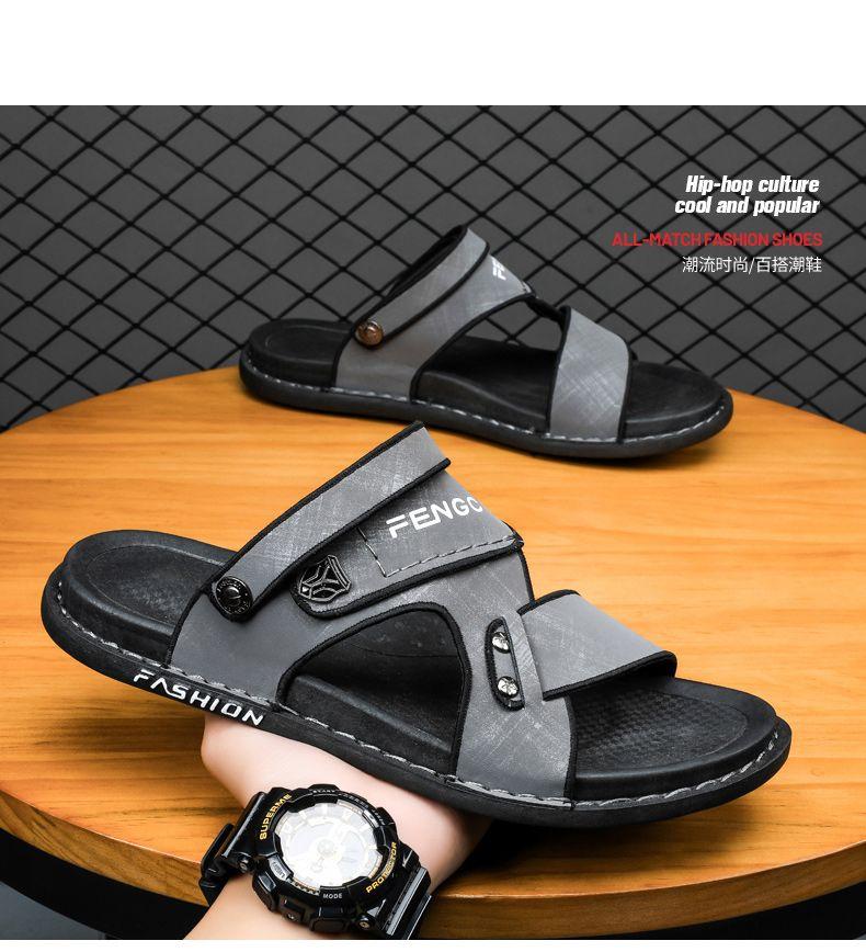 Product Introduction of Men's Sandals New Summer Driving Dual-use Non-slip Soft Sole Fashionable Stylish Trendy Lightweight Men's Sandals 24