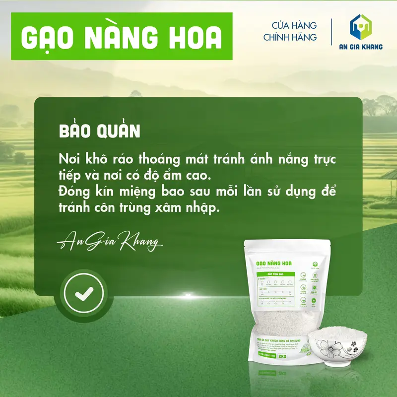 Gạo Nàng Hoa AGKF (An Gia Khang Food) - Thơm Nhẹ, Dẻo Vừa (Túi 400g, 1kg, 2kg) 3