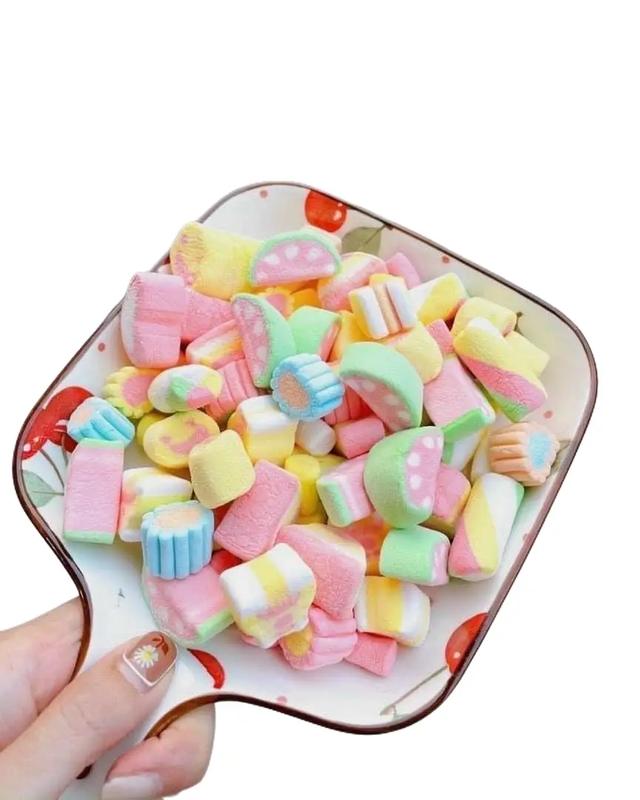 Kẹo Xốp Marshmallow Thái Lan, kẹo bông gòn, hình ngẫu nhiên, lon pet 250g   Candy Food Ăn Vặt Snack