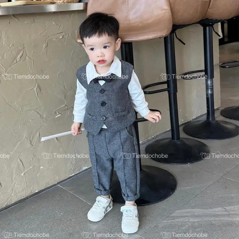 Set ghile dạ công tử 4 chi tiết cho bé 7-16kg 2