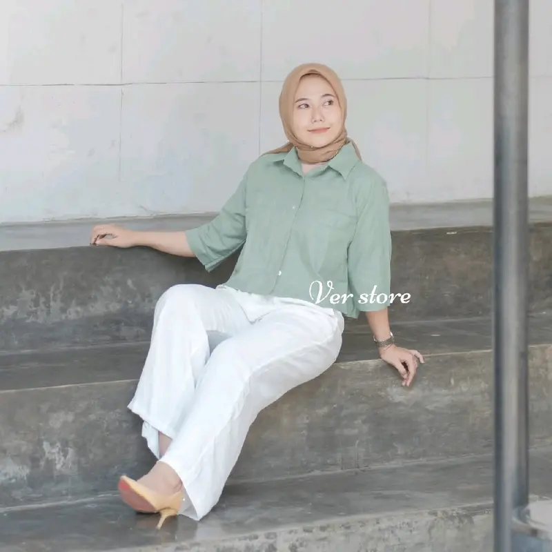 outer crop linen kemeja linen wanita terbaru 3