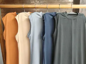 Inner Dress Rajut Tanpa Lengan Jumbo Up bb 80kg Bahan Knit Premium A-Line Tebal Casual Basic Baju Panjang Wanita