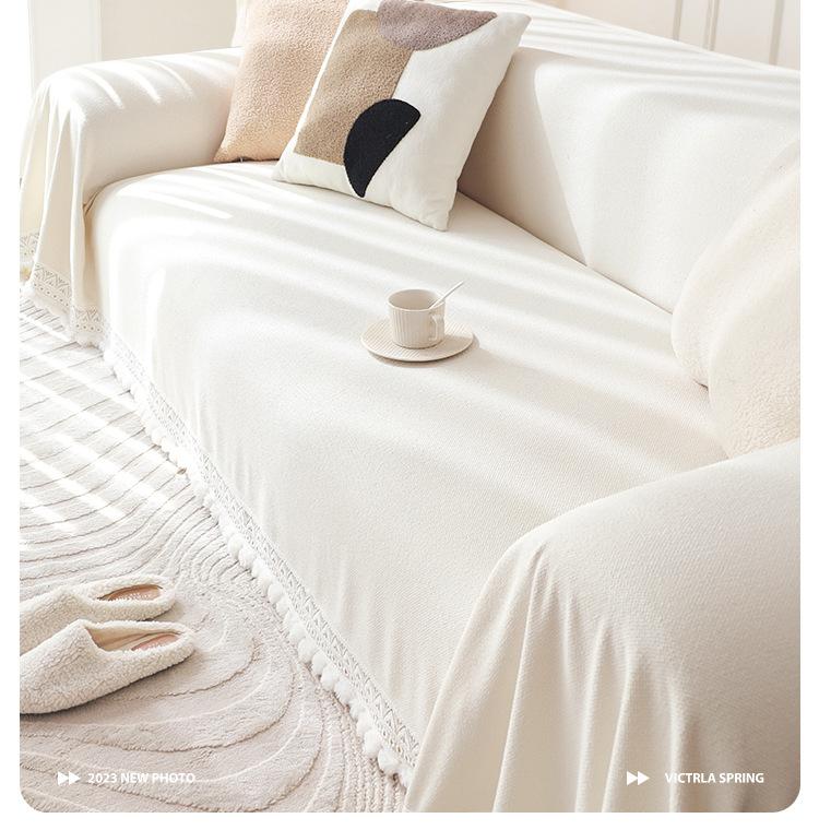 Product Introduction of New Cream Style Teddy Velvet Universal Sofa Cover for All Seasons, Full Coverage, Non-Slip Integrated Leather Sofa Cover 12