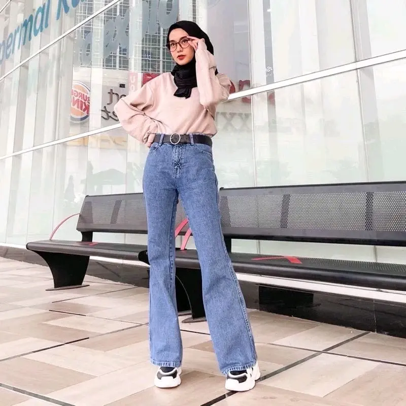 Highwaist Jeans Cutbray Loose - Celana Cutbray Jeans Wanita Kekinian Panjang 2