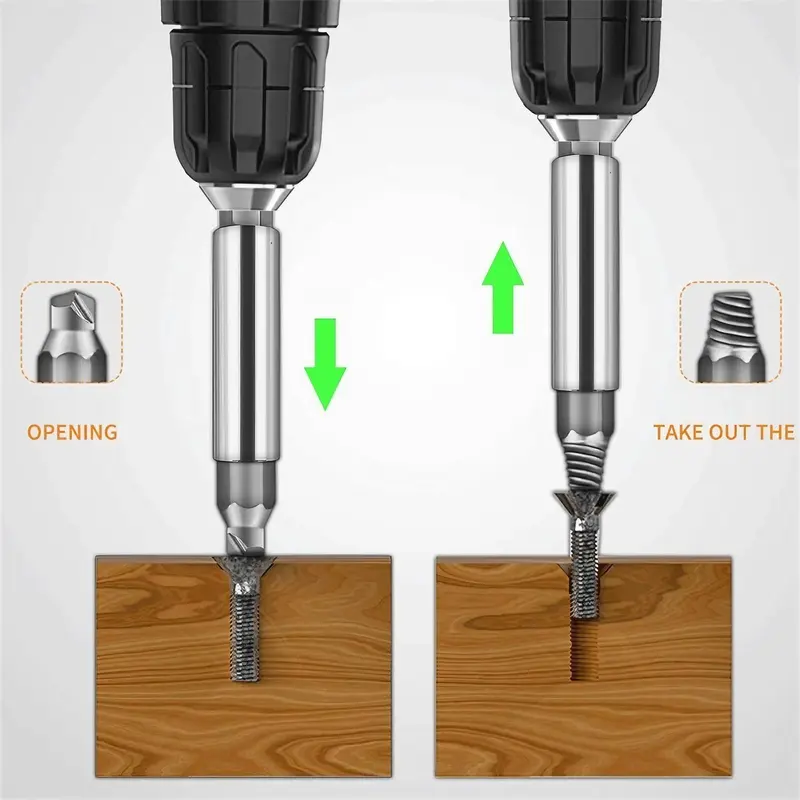 Damaged Screw Extractor Set, High Speed Steel Screw Extractor Set, Professional Broken Bolt Removal Tool Set, Industrial Grade Anti-breakage High Hardness Screw Extractor Equipment 6