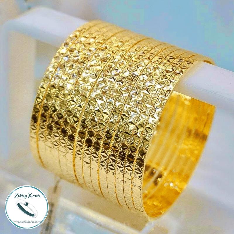 Bộ 7, 9 Vòng Ximen Đồng Vàng Mẫu Kim Cương 18k Bảng 3L Màu 610 Sài Gòn Có Khóa Lưỡi Gà Kèm Kí Hiệu 610 Mang Hàng Ngày