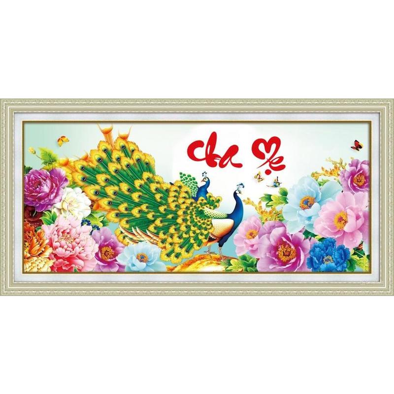  Tranh Cha Mẹ H332- Tranh Đính Đá 5D Tự Hoàn Thành Kích Thước 40x30cm - Tranh Gắn Đá DIY 