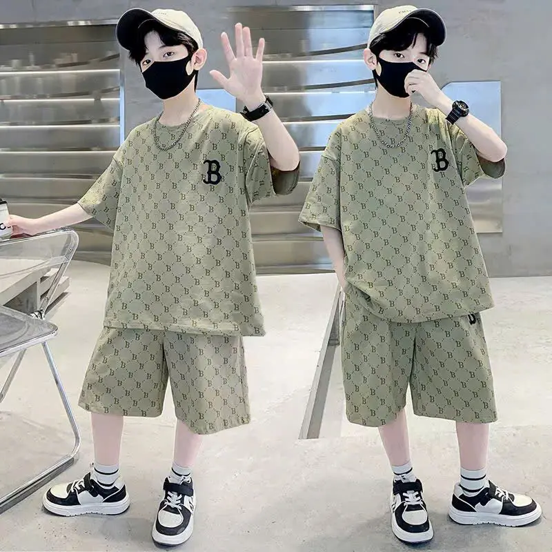 Bộ Quần Áo Cộc Tay Mùa Hè 14-48kg, Phong Cách Cá Tính , Chất Cotton Cá Sấu Mềm Mát Thấm Hút Mồ Hôi Hàng May Kĩ 0