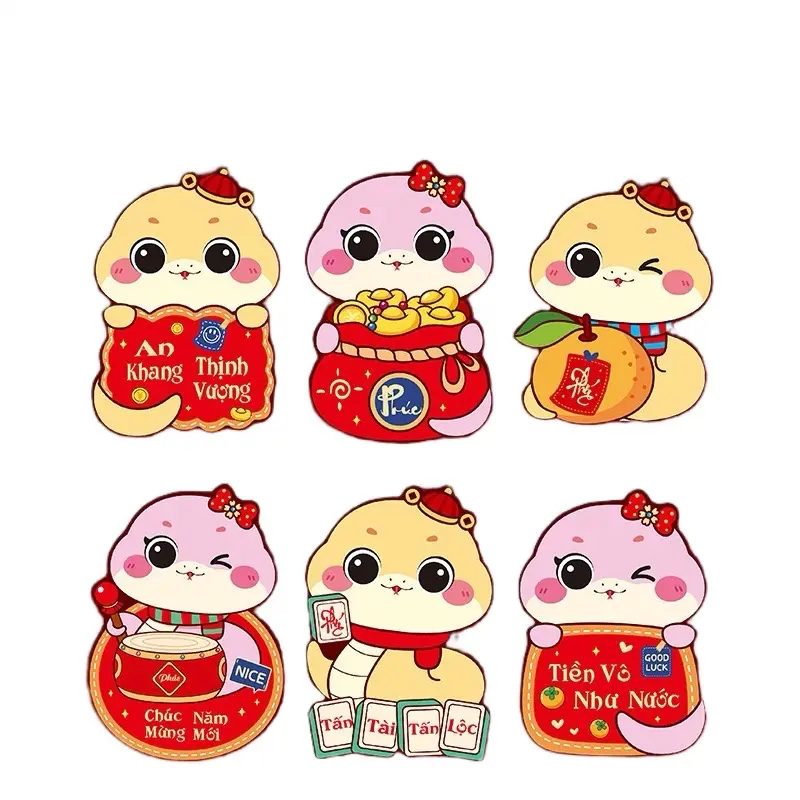 Xấp 10 Bao Lì Xì Hình Thú ChiBi Phản Quang Cute, Phong Bì Mẫu Mới 2025