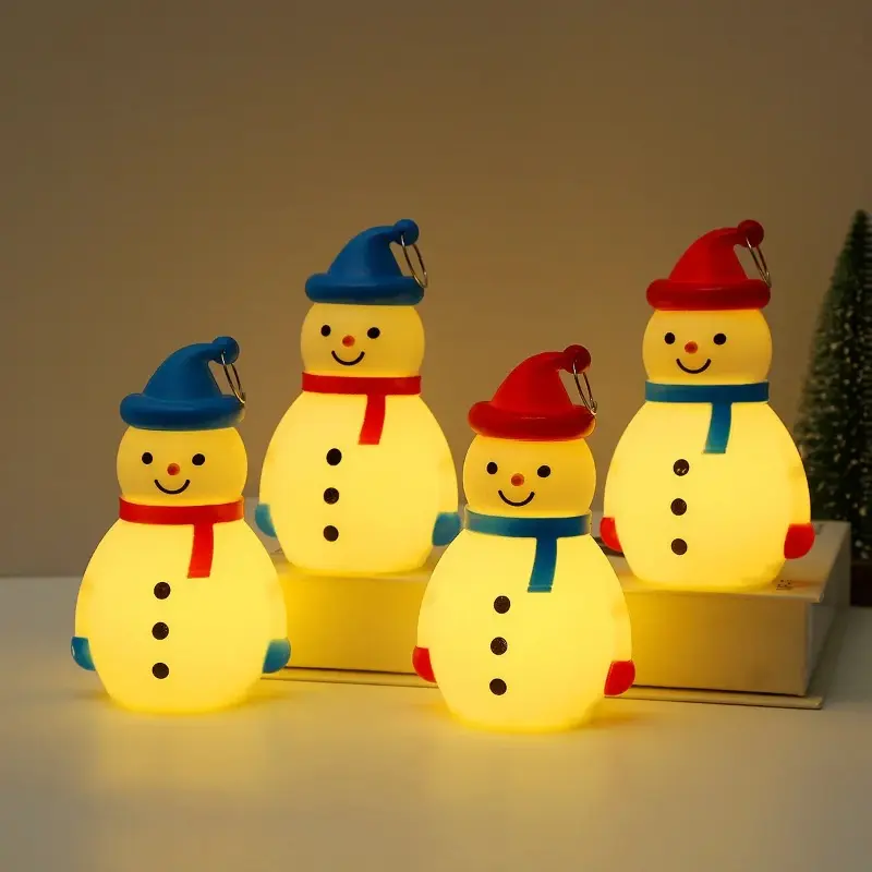 Christmas Decoration Arrangement LED Luminous Snowman Ornament Small Night Light Pendant