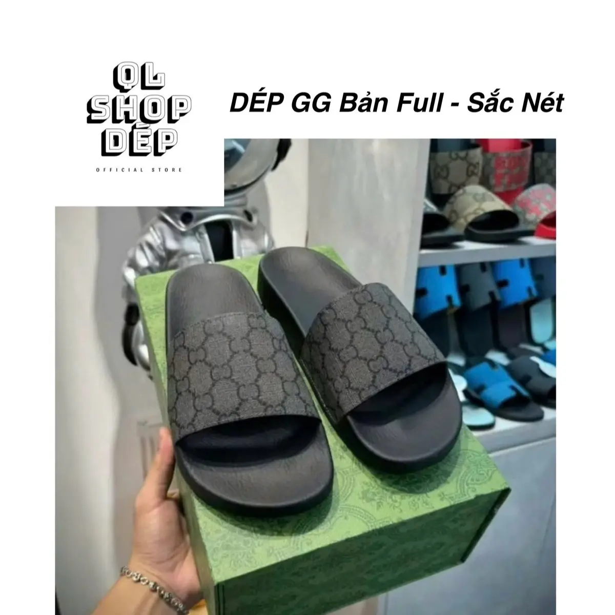 Dép Quai Ngang Nam GG - Bản Full Sắc Nét ( Hàng Trend 2024) Dép Boy Phố Siêu Cháy dép  mickey dép  butterfly dép  nam