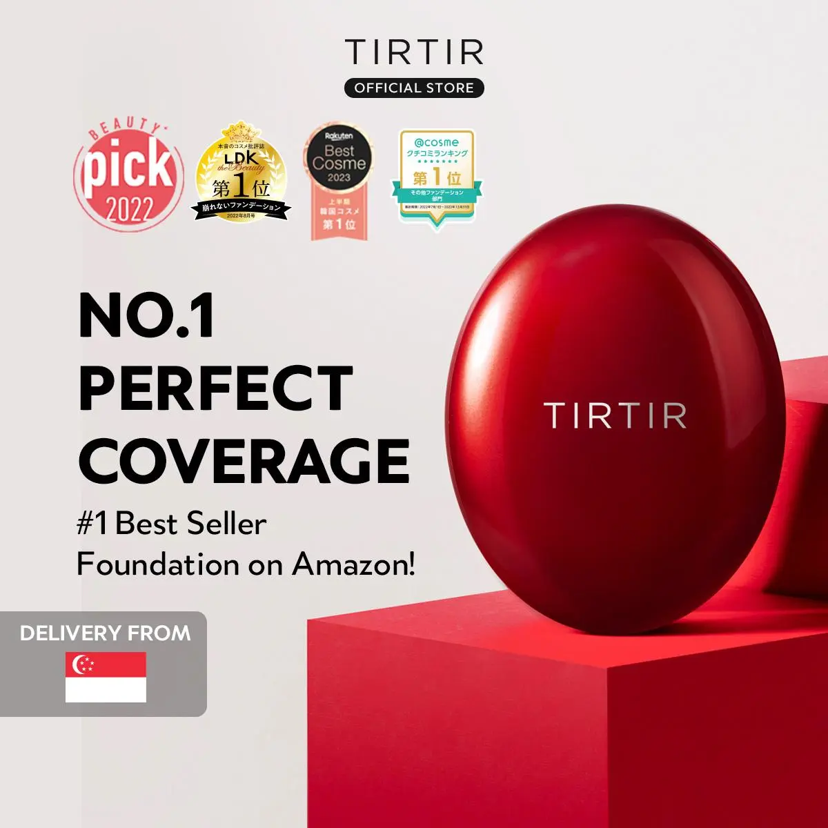 [TIRTIR] Mask Fit Red Cushion 18g, 3 Shade Red Cushion Concealer Foundation   cushion Makeup Cosmetic