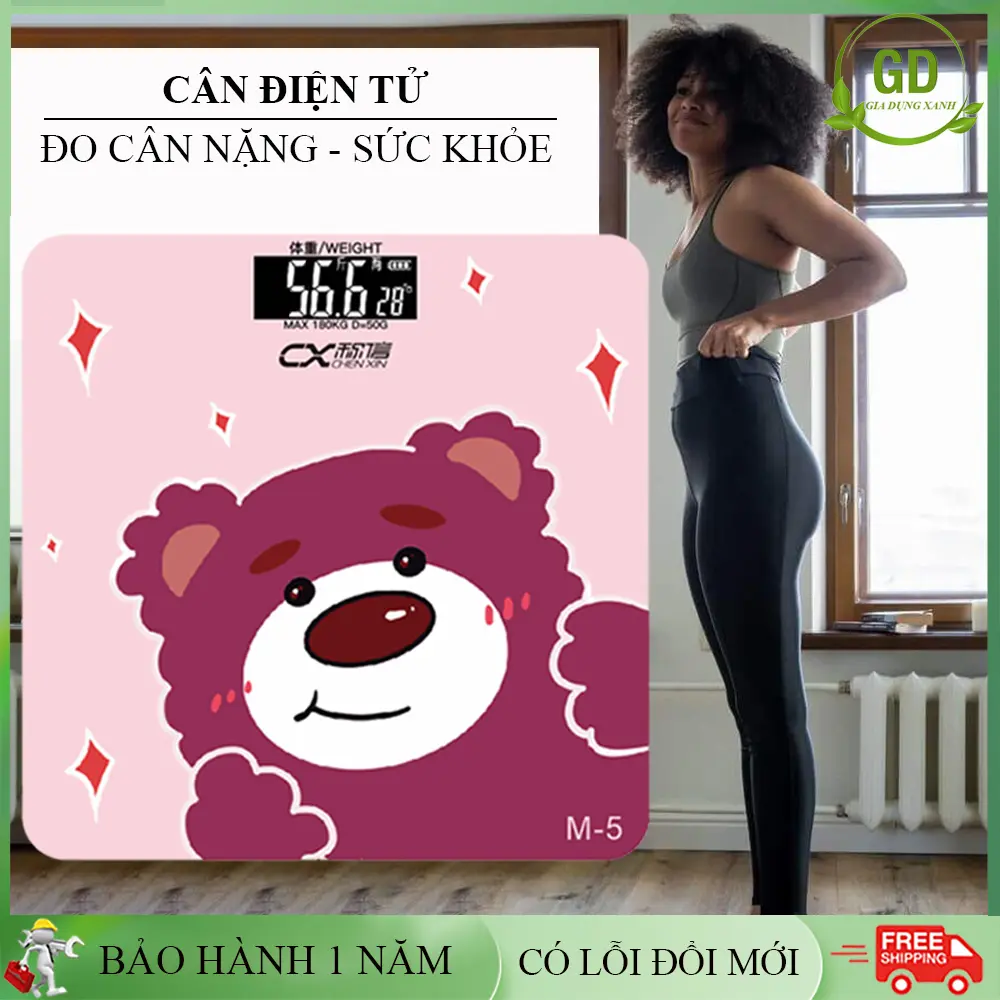 Cân điện tử sức khoẻ mặt kính cường lực chắc chắn độ chính xác cao chịu lực đến 200kg hình thú cưng xinh xắn.