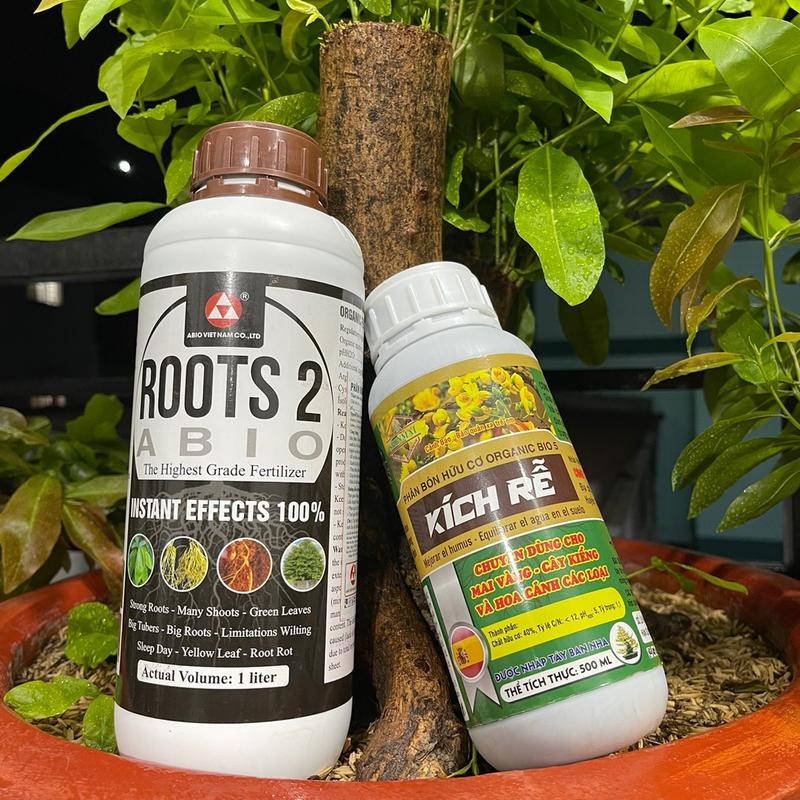 Phân Bón Hữu Cơ Roots 2 Chai 1 Lít Cho Mai Vàng Và Cây Cảnh Bonsai phunnước