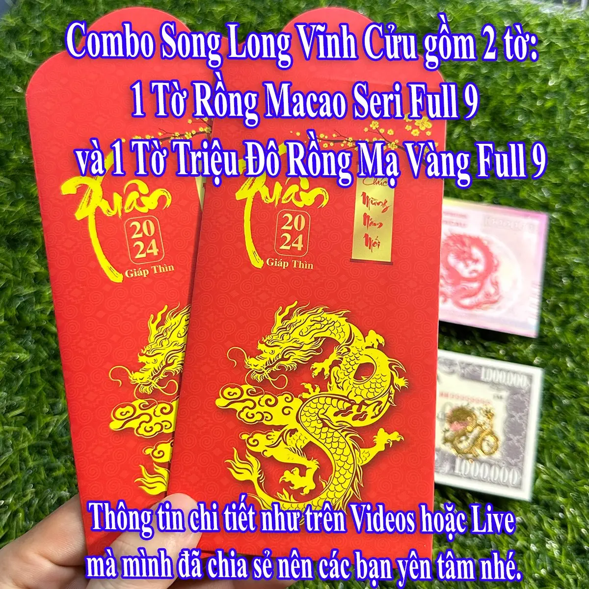 Bao Lì Xì Đựng 2 tờ [Rắn Macao và Triệu Đo Mạ Vàng Rắn] Seri Full 9