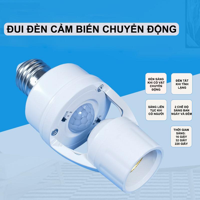 [BÁN CHẠY] Đui Đèn AC100-240V E27 Có Công Tắc Cảm Biến Chuyển Động Thông Minh, Bảo Hành 12 Tháng