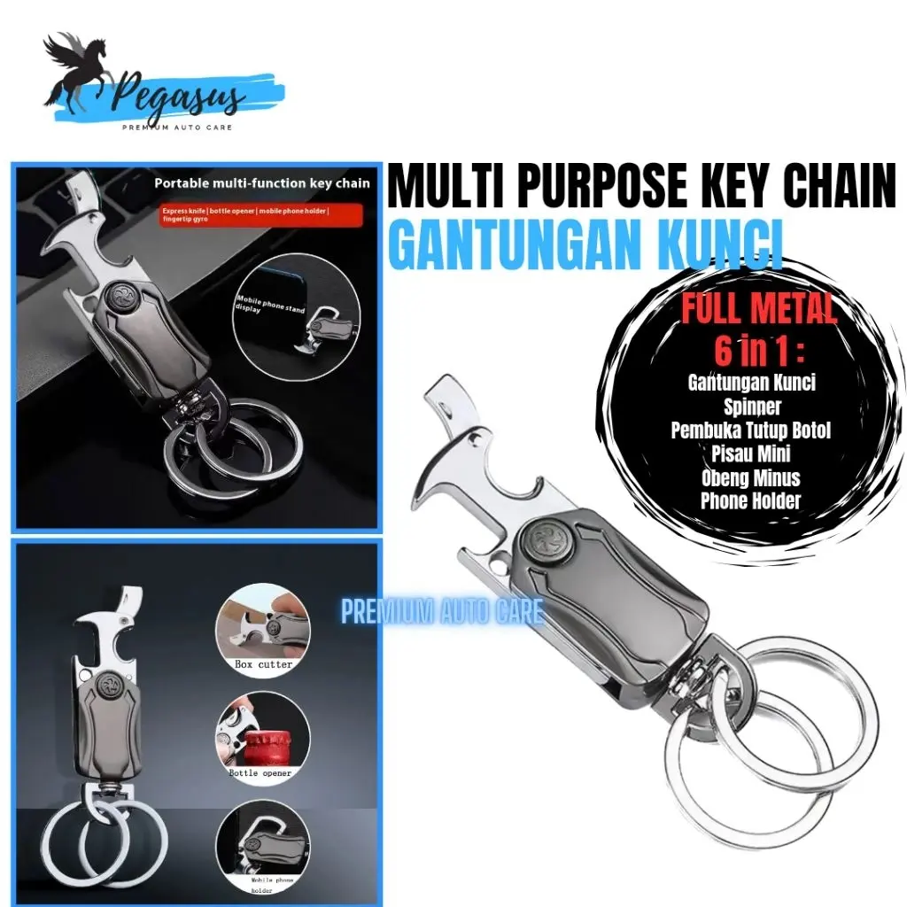 Pegasus Gantungan Kunci Spinner Keychain Obeng Mini Pisau Pembuka Botol ...